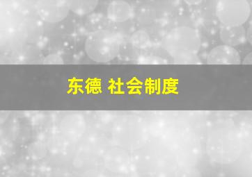 东德 社会制度